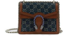Gucci Dionysus Chain Bag Mini GG Jacquard Dark Blue/Ivory/Brown
