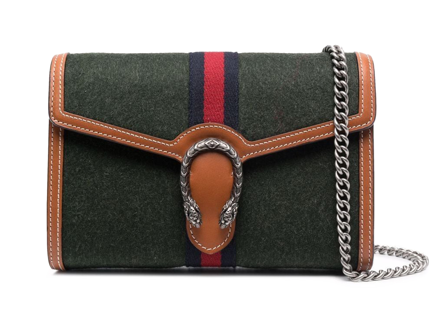 Gucci ladies chain coin best sale purse bag in green