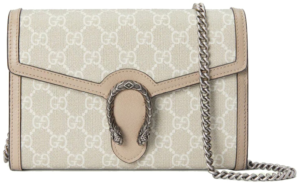 Gucci Dionysus Shoulder Bag Small GG Supreme Beige/Ebony in Canvas with  Silver-tone - US