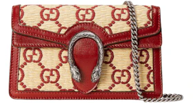 Gucci Dionysus Chain Wallet Mini GG Supreme Red Fabric Effect