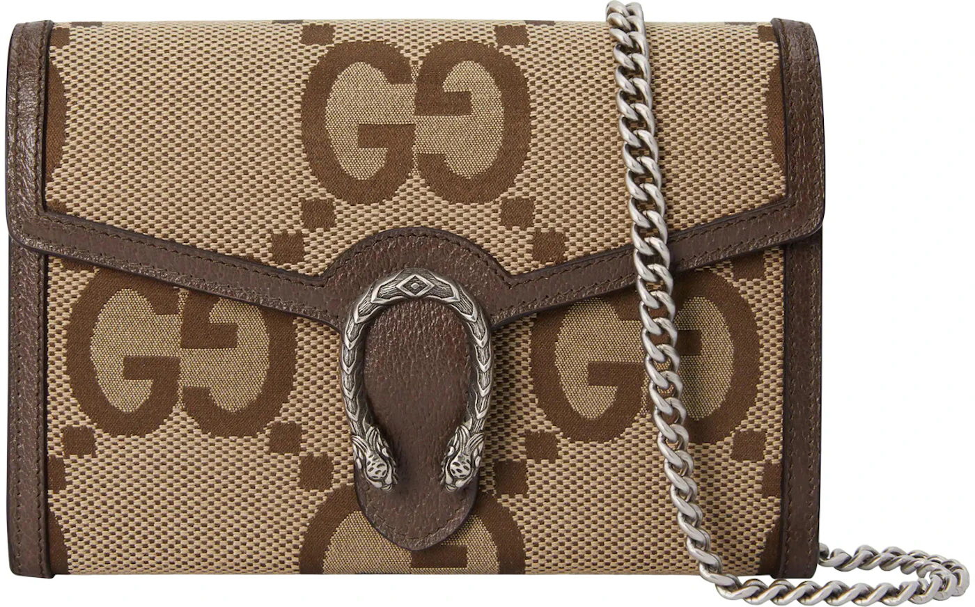 GUCCI Wallet DIONYSUS JUMBO GG for carrying on shoulder in 2572 camel  ebony/new acer