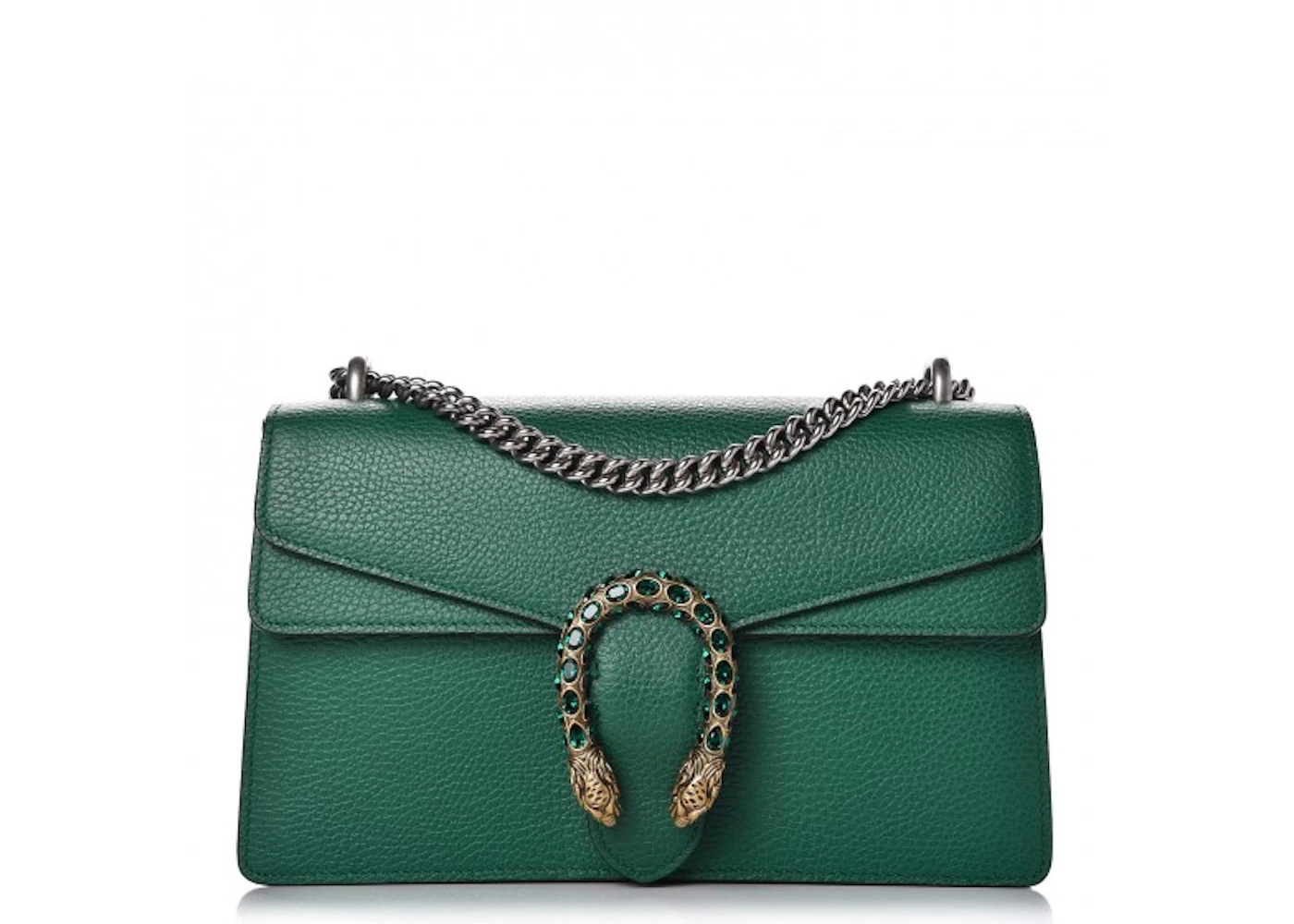 Gucci Dionysus Shoulder Bag Small Emerald in Pebbled Calfskin with