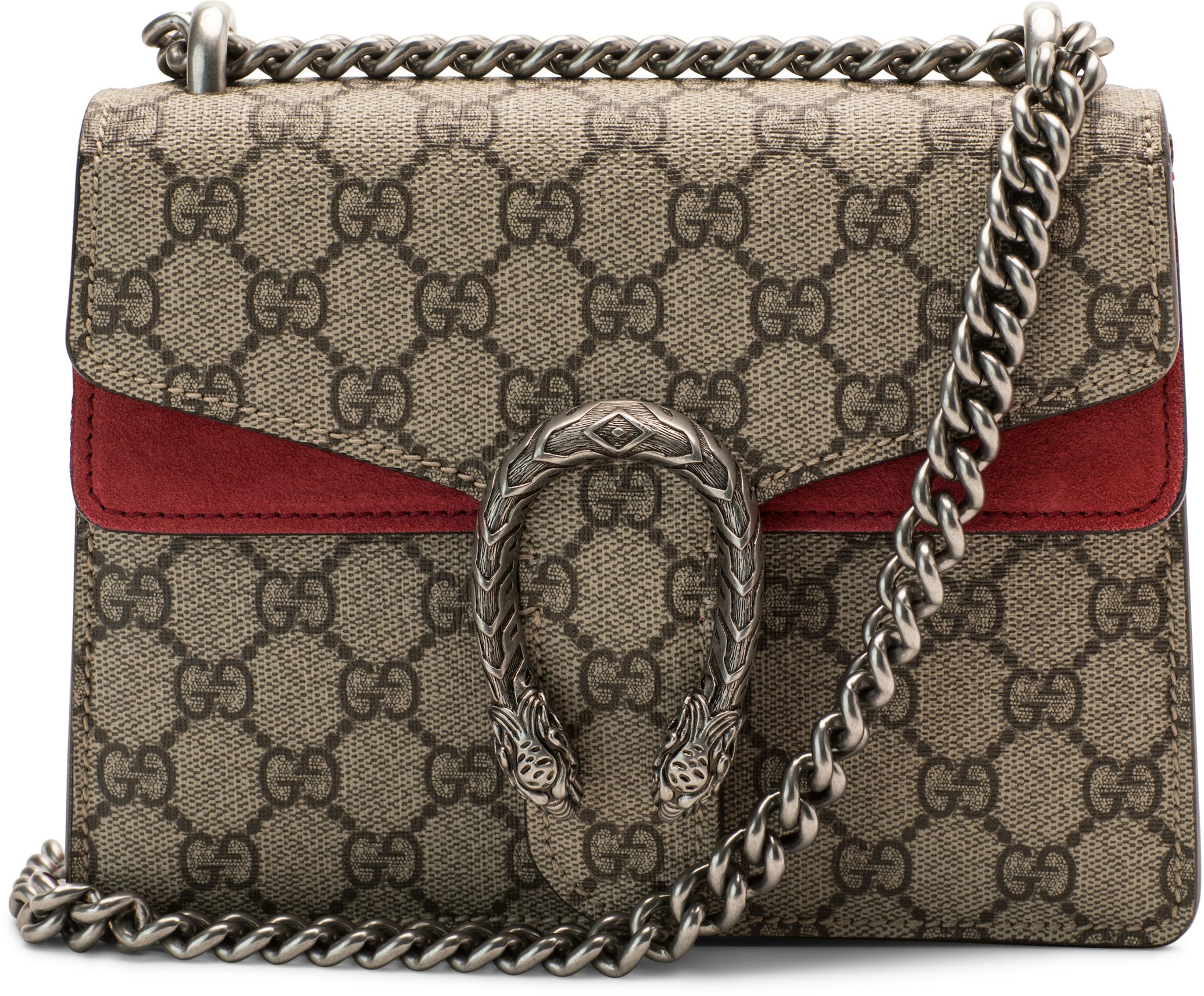 Dionysus GG Supreme Small Shoulder Bag in Red - Gucci