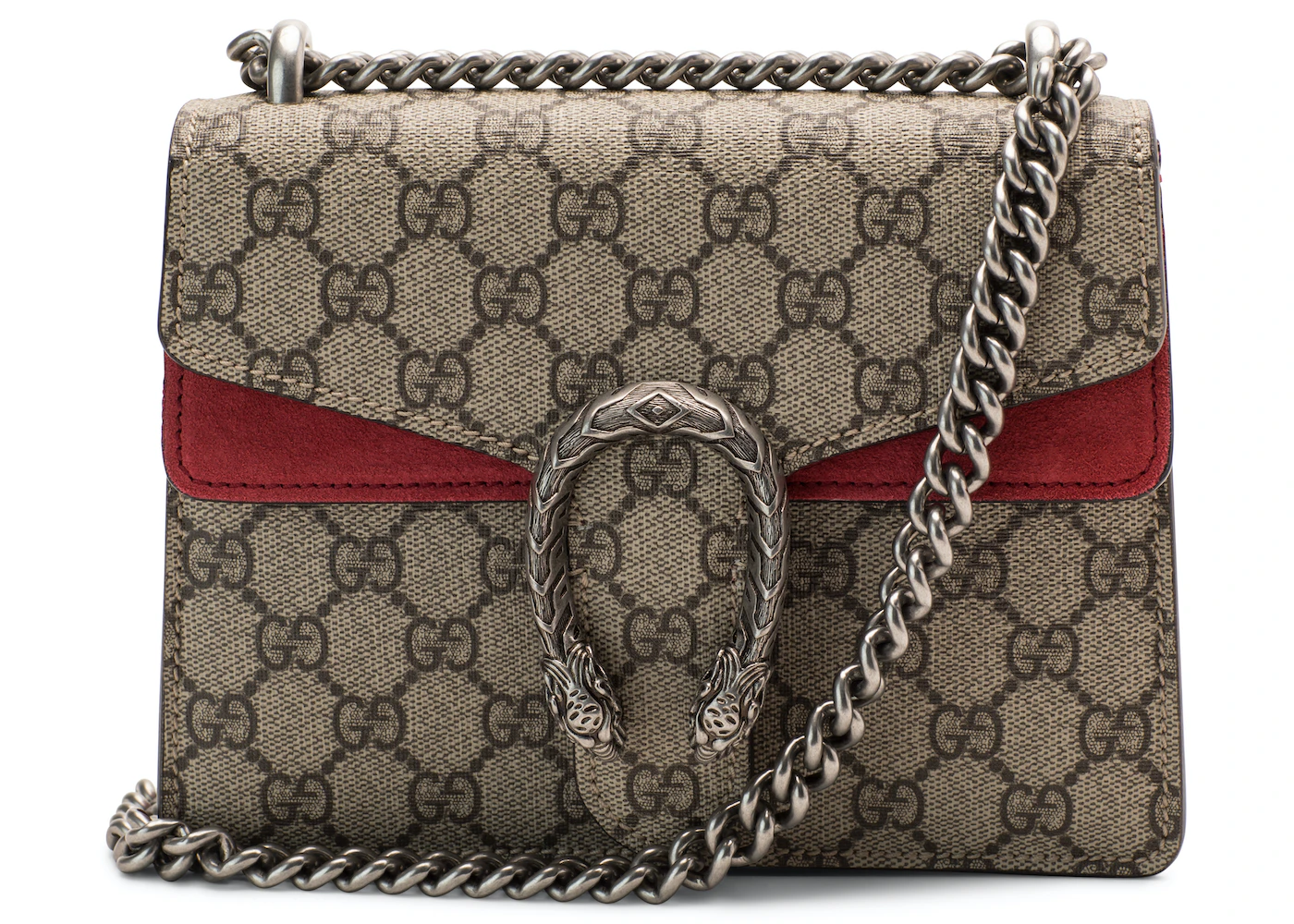 Gucci Dionysus GG Supreme Mini Red in Suede with Silver-tone - US