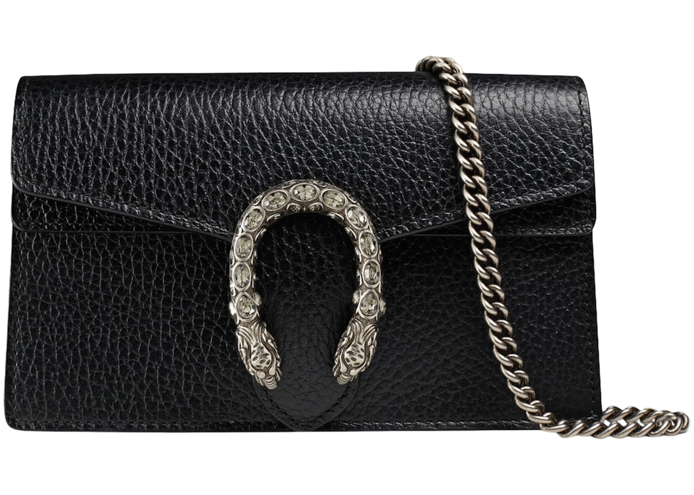 Wonderbaarlijk Tien bericht Gucci Dionysus Leather Shoulder Bag Super Mini Black in Leather with  Palladium-toned - US