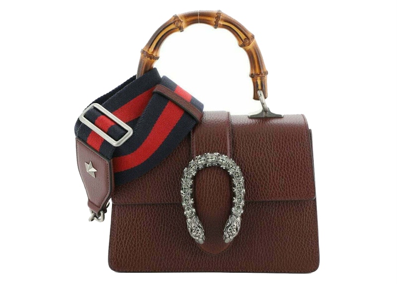 Gucci Dionysus Mini Bag Brown Burgundy in Leather with Silver tone