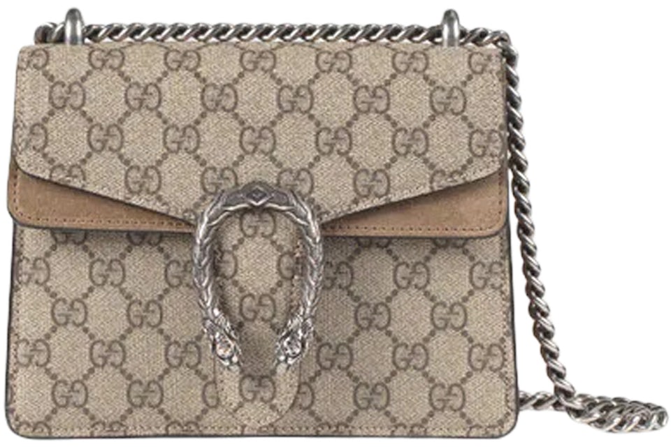 Gucci Dionysus Shoulder Bag GG Supreme Small Taupe in GG