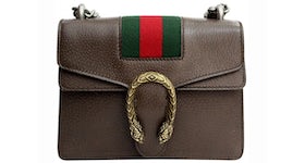 Gucci Dionysus Shoulder Bag Leather/Web Mini Brown