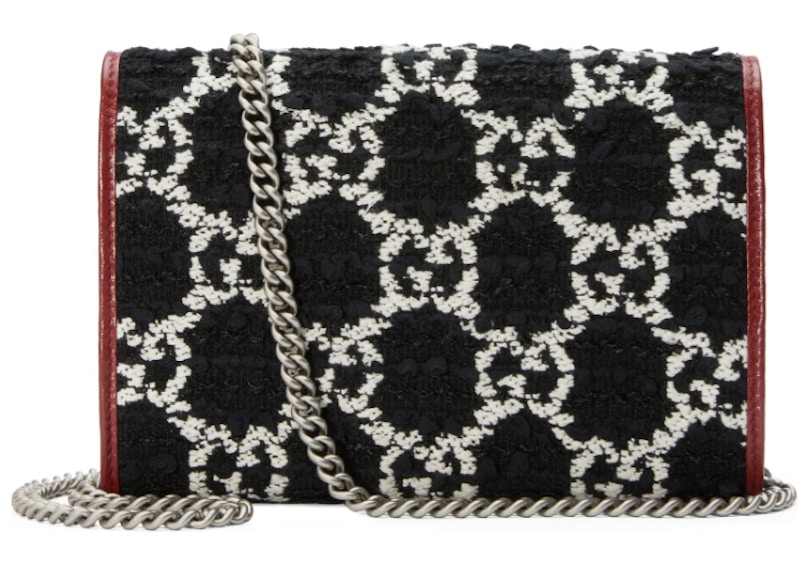 Gucci Dionysus Shoulder Bag Mini GG Tweed Black White