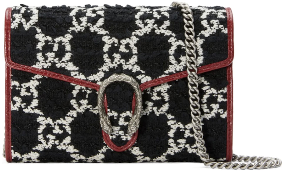 Gucci Dionysus Shoulder Bag Mini GG Tweed Black/White