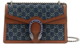 Gucci Dionysus Shoulder Bag Small GG Jacquard Blue/Ivory/Brown