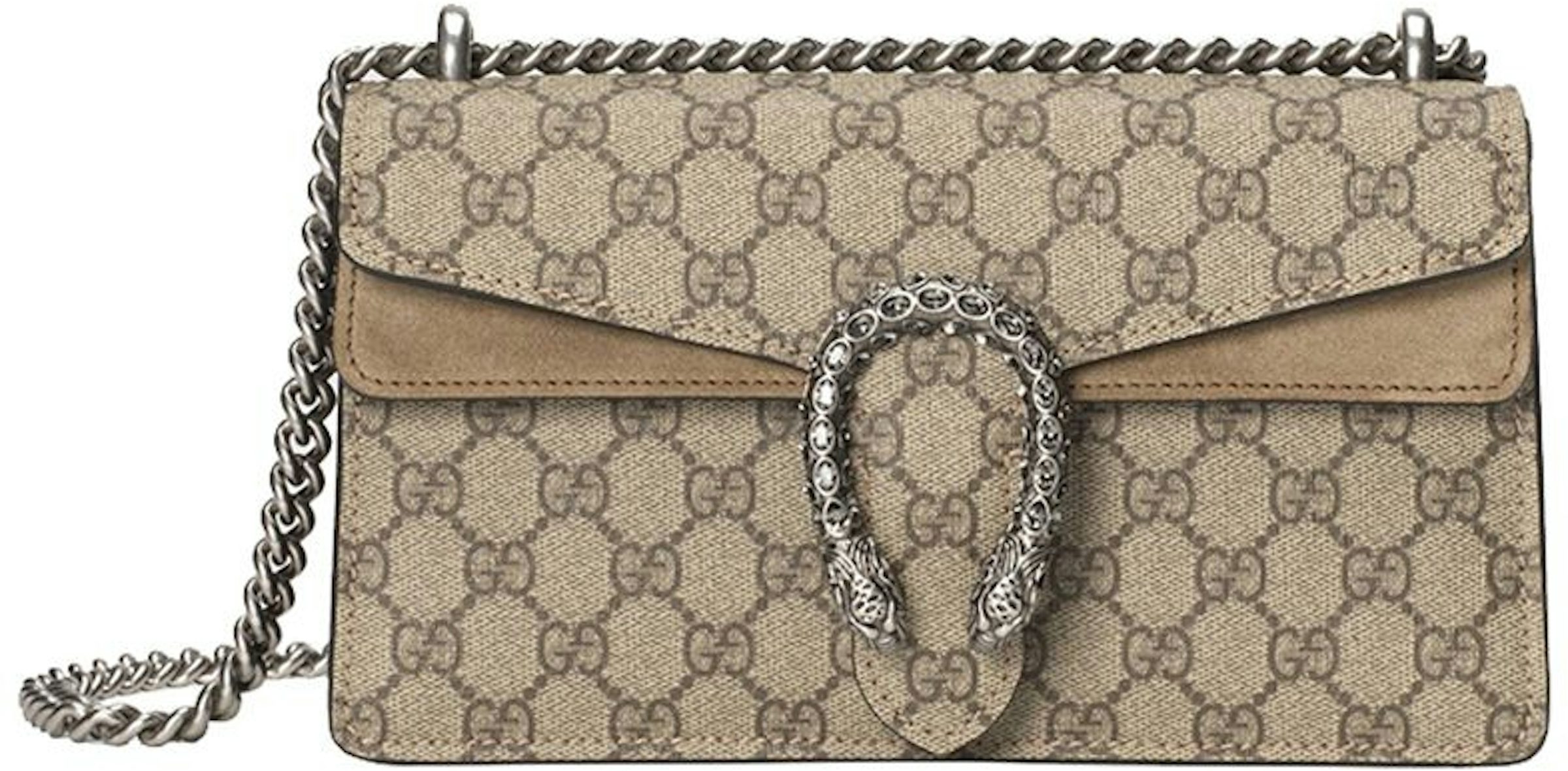 Dionysus GG Supreme Small Shoulder Bag in Beige - Gucci