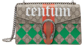 Gucci Dionysus Shoulder Bag Small GG Supreme Centrum Rhombus Print Camel/Ebony/Multi