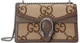 Gucci Dionysus Shoulder Bag Small Jumbo GG Camel/Ebony