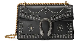 Gucci Dionysus Shoulder Bag Studded Leather Small Black