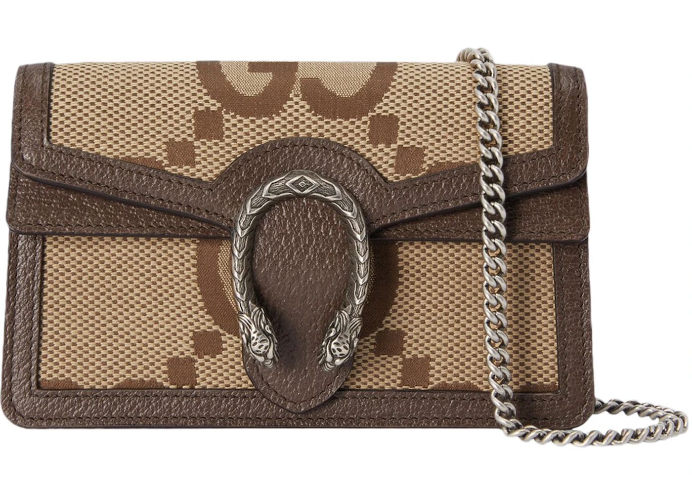 Gucci Dionysus Shoulder Bag Super Mini GG Camel/Ebony Palladium-toned - US