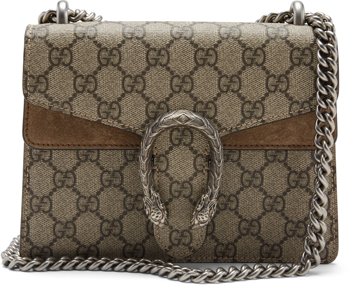 Gucci Dionysus Shoulder Bag Small Brown in Leather with Silver