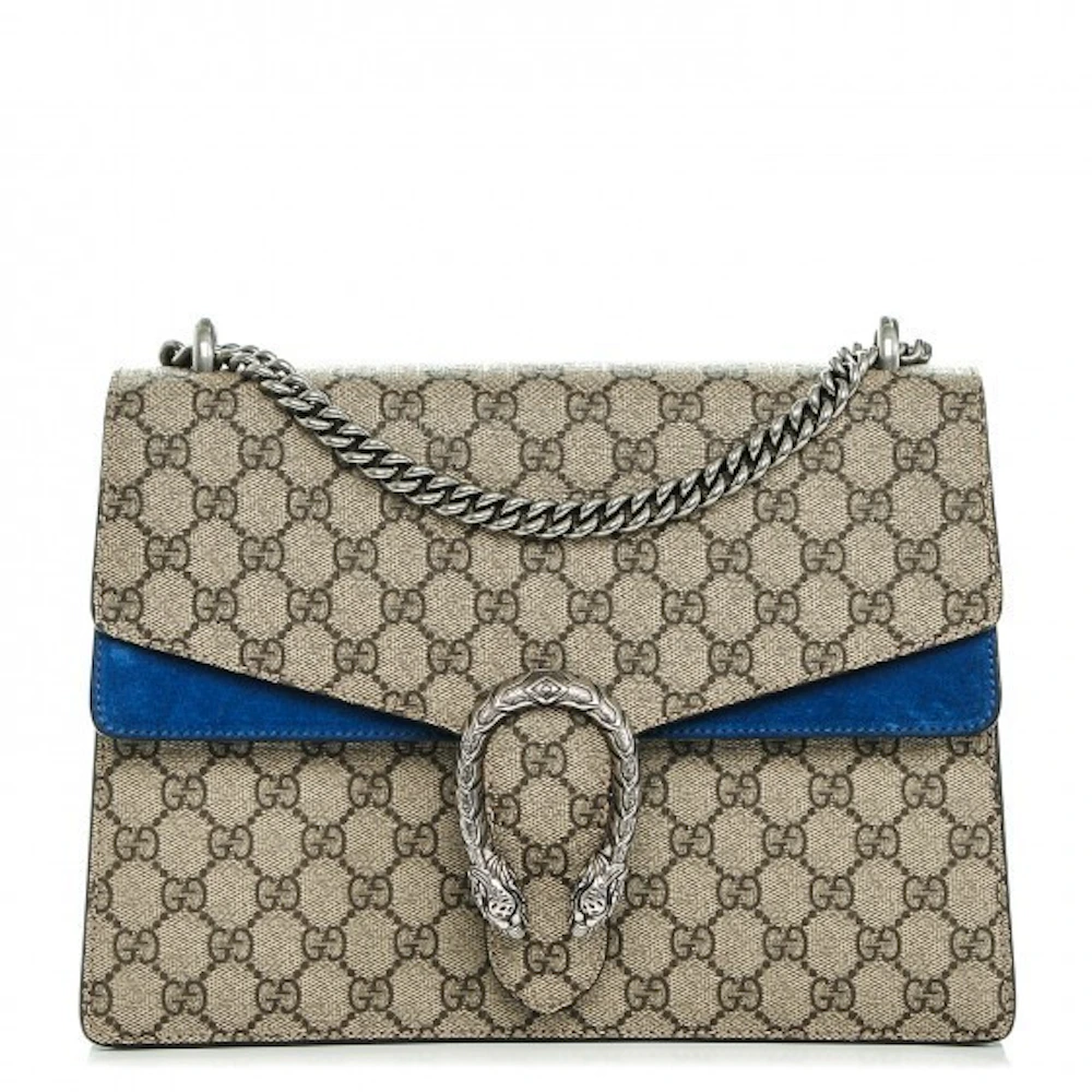Gucci Dionysus Shoulder Bag GG Supreme Medium Beige/Blue - US