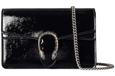 Gucci Dionysus Super Mini Tasche Schwarz in Patent Leather – DE