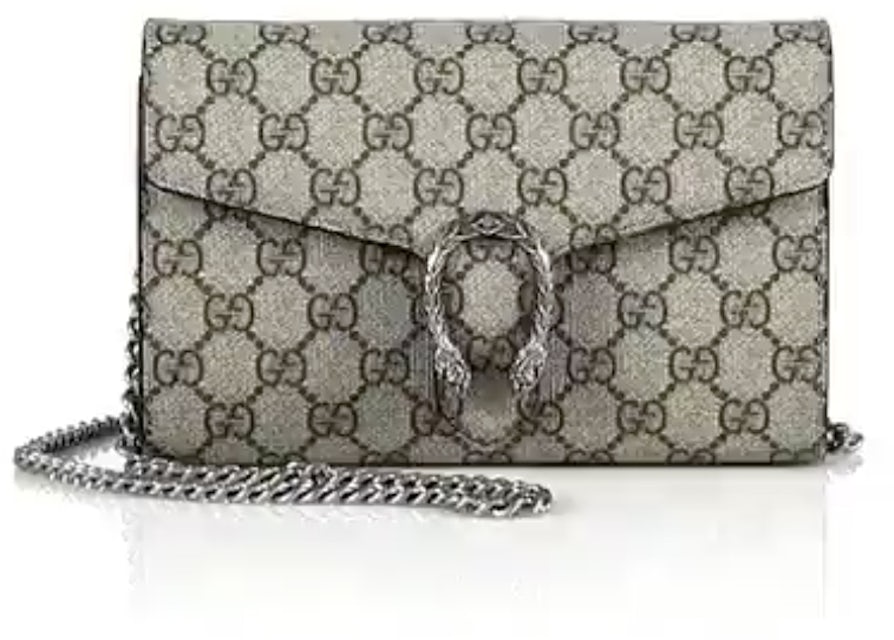 Gucci Dionysus GG Supreme Chain Wallet - White