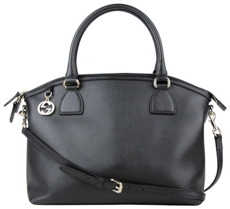 Gucci Dome Handbag GG Charm Black in Calfskin with Silver tone US