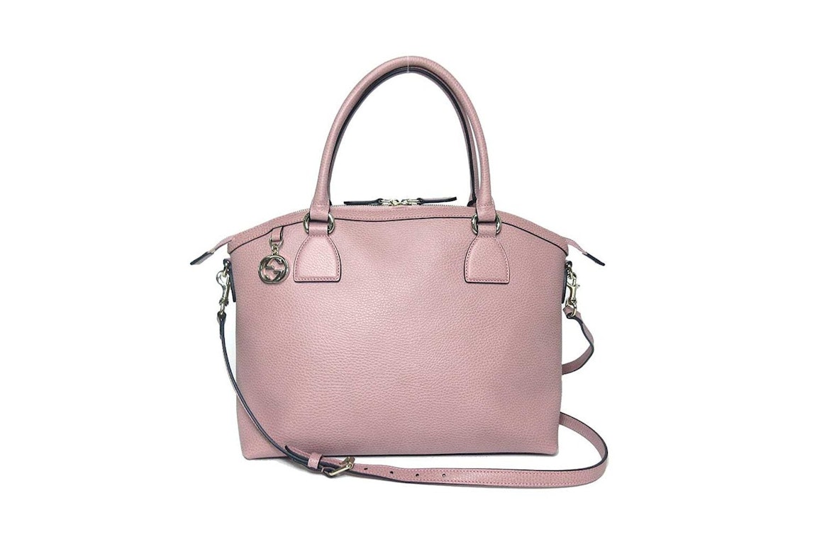 Pre-owned Gucci Dome Handbag Gg Charm Dusty Pink