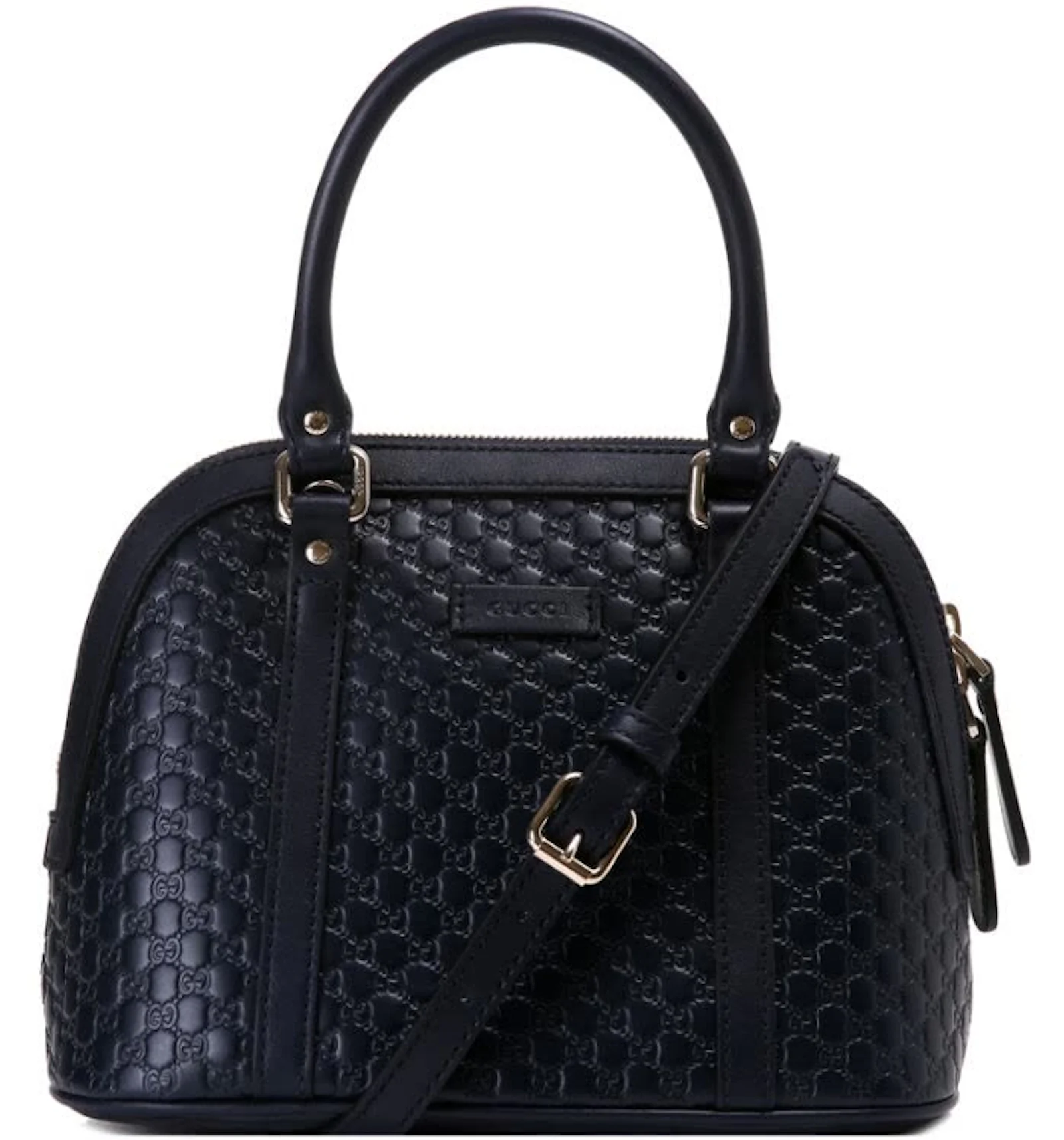 Gucci Dome Sling Bag MicroGuccissima Black in Leather with Gold