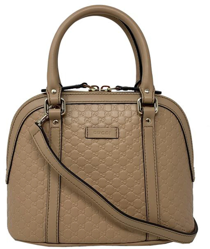 Gucci Guccissima Beige Leather Convertible Micro GG Small Dome Satchel Bag  at 1stDibs