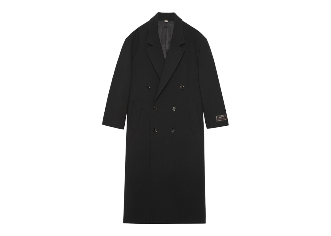 Pre-owned Gucci Double Breasted Wool Coat Black