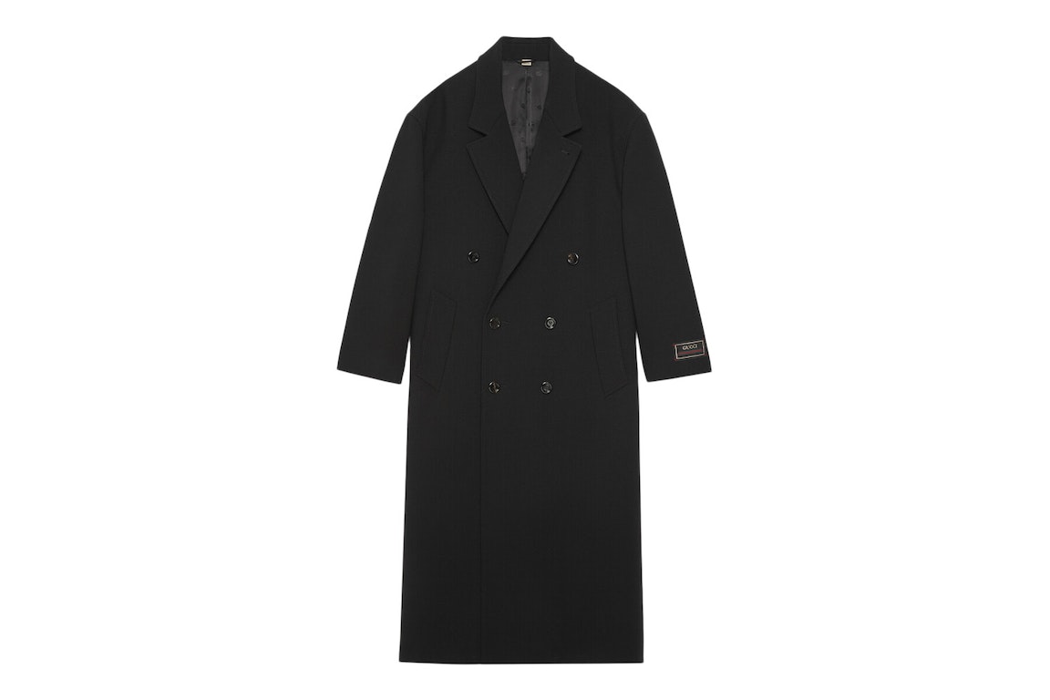 Pre-owned Gucci Double Breasted Wool Coat Black