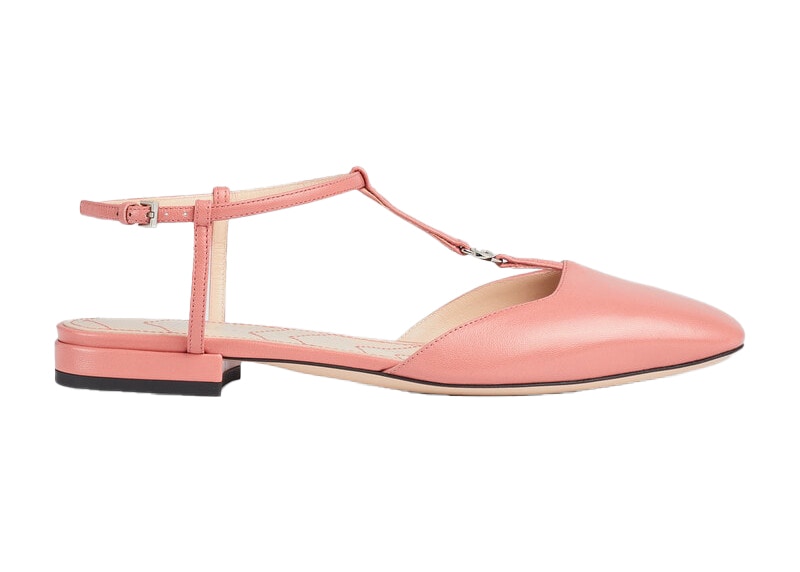 Gucci Double G Ballet Flats Pink Leather (Women's) - 754136