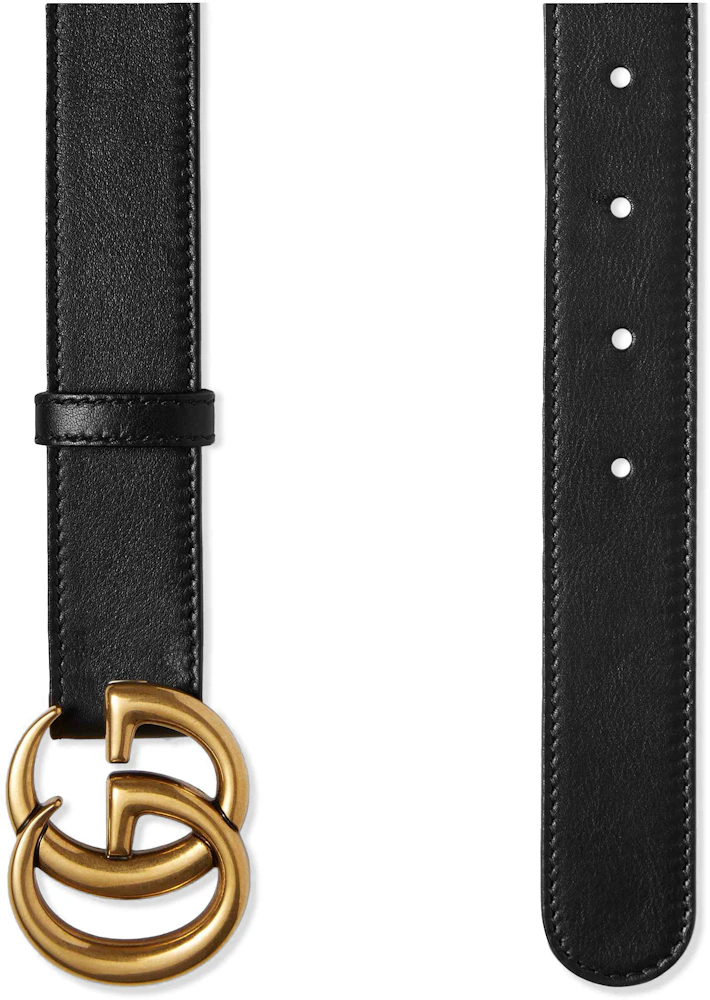 Gucci Double G Brass Buckle Leather Belt Antique Brass Buckle 1 Width ...