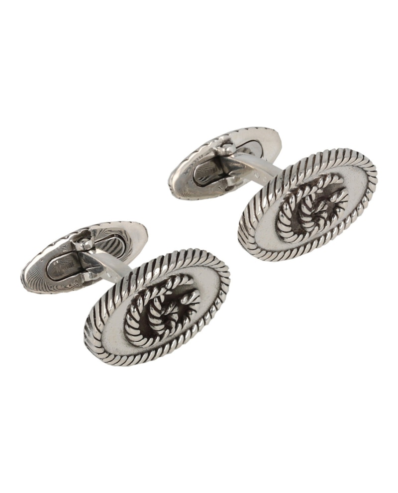 Pre-owned Gucci Women's Double G Cufflinks In Silver