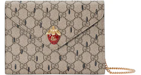 Gucci Double G Strawberry Bag Mini GG Supreme Beige/Ebony