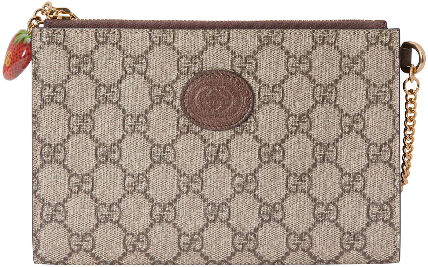 Wallet with Interlocking G in beige and ebony GG Supreme