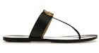 Gucci Double G Thong Sandal Black Leather
