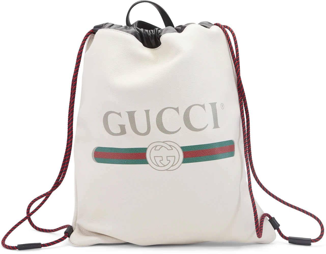 Gucci Drawstring Backpack Vintage Logo White in Leather - US