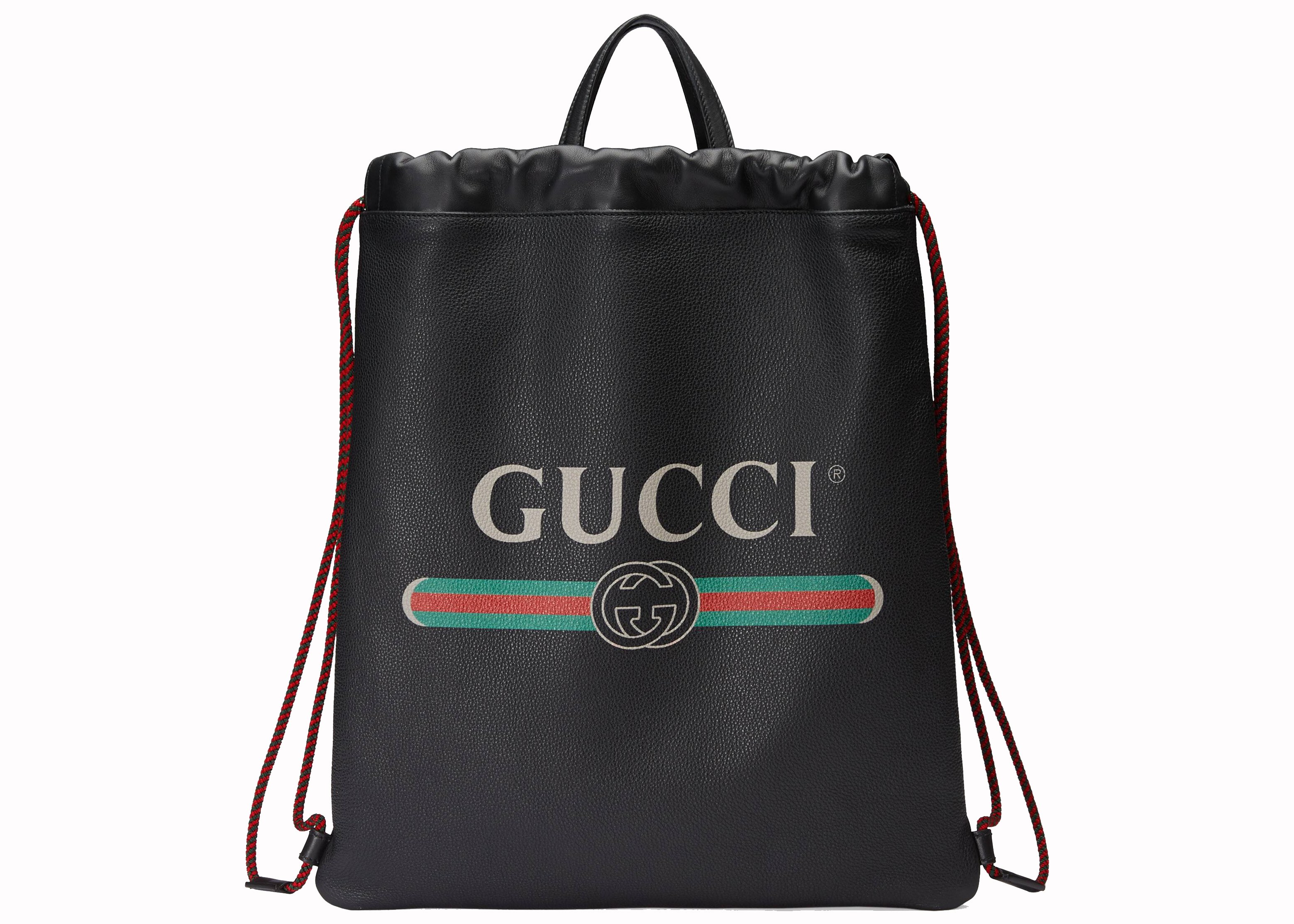 Gucci Drawstring Backpack Vintage Logo Black