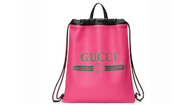 Gucci Drawstring Backpack Vintage Logo Pink