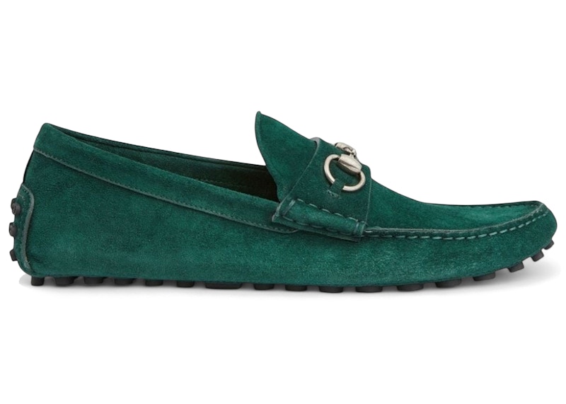 Men's Gucci Driver Loafers Horsebit Sneakers in Green