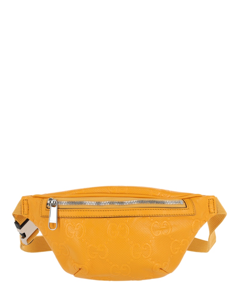 Gucci Embossed Leather Belt Bag Yellow