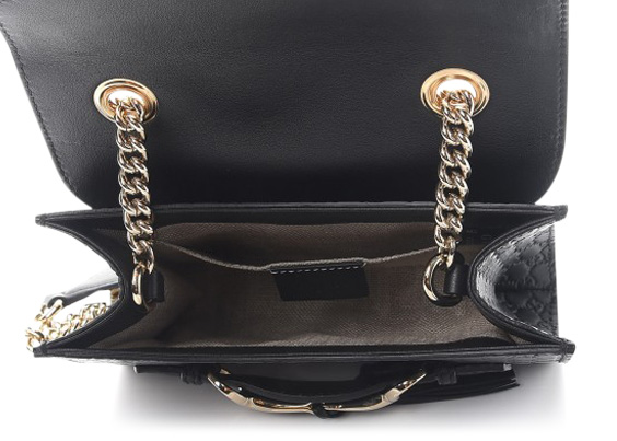 Gucci Emily Shoulder Bag MicroGuccissima Mini Black in Leather