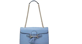 Gucci Emily Shoulder Bag Medium Guccissima Blue