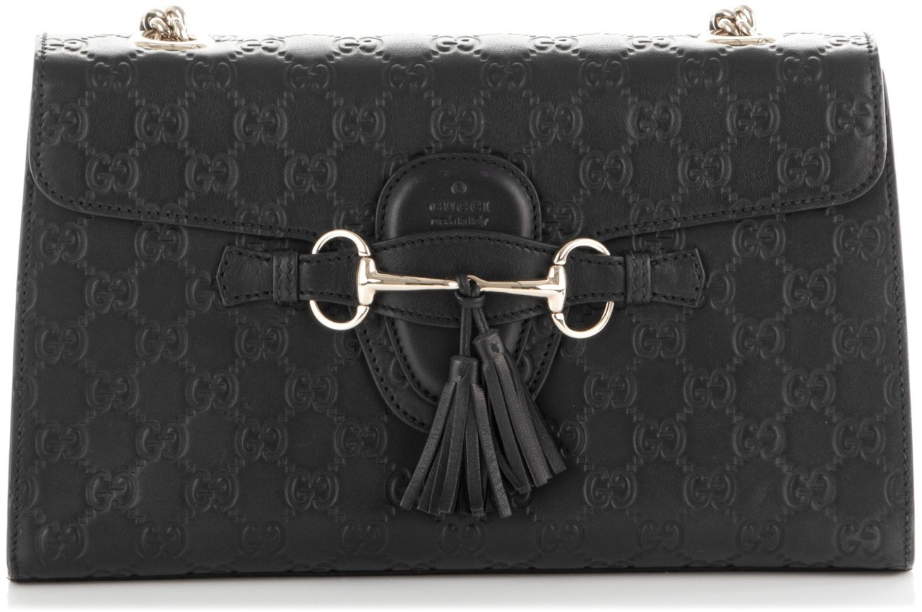 Gucci Emily Shoulder Bag Guccissima Medium Black - US