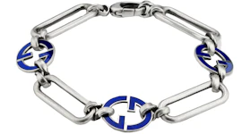Gucci Enameled Interlocking G Bracelet Silver