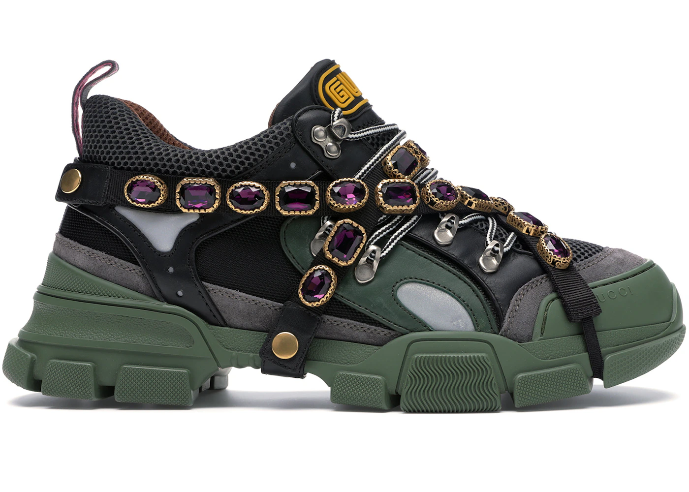 Gucci Flashtrek SEGA Green Removable Crystal Men's 536532 GGZ30