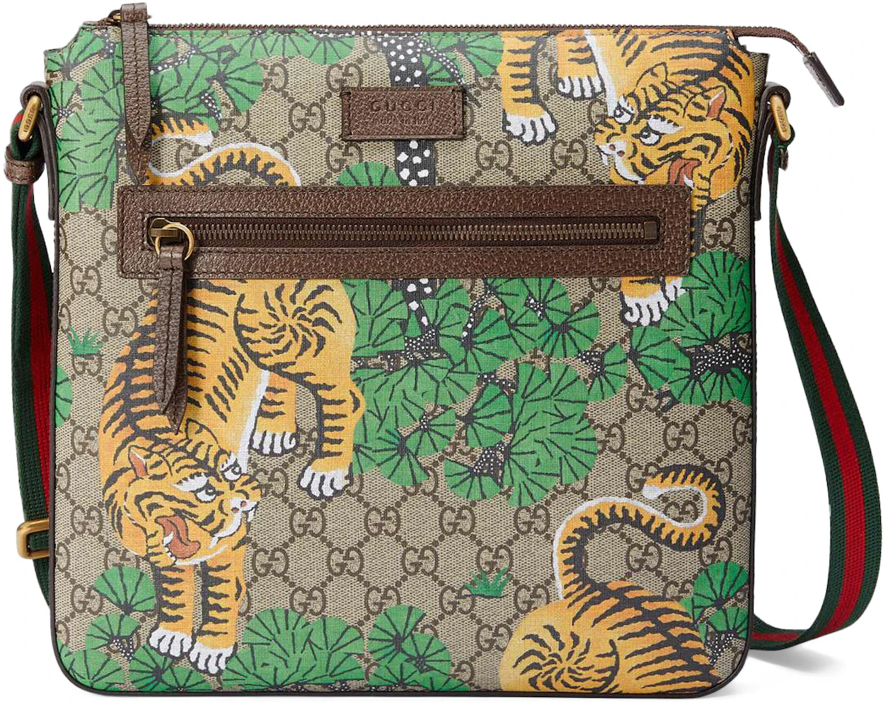Gucci Messenger Bengal Medium Beige/Ebony in Canvas/Leather with Gold-tone - US