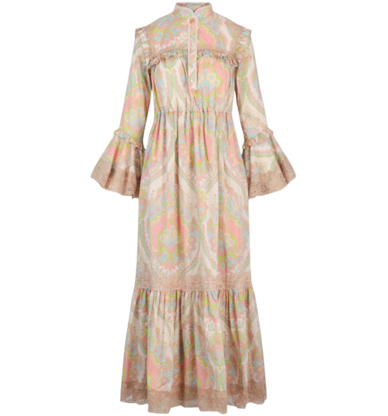 Gucci Floral Lace Maxi Dress Pink - US Gucci Floral Lace Maxi Dress Pink - US