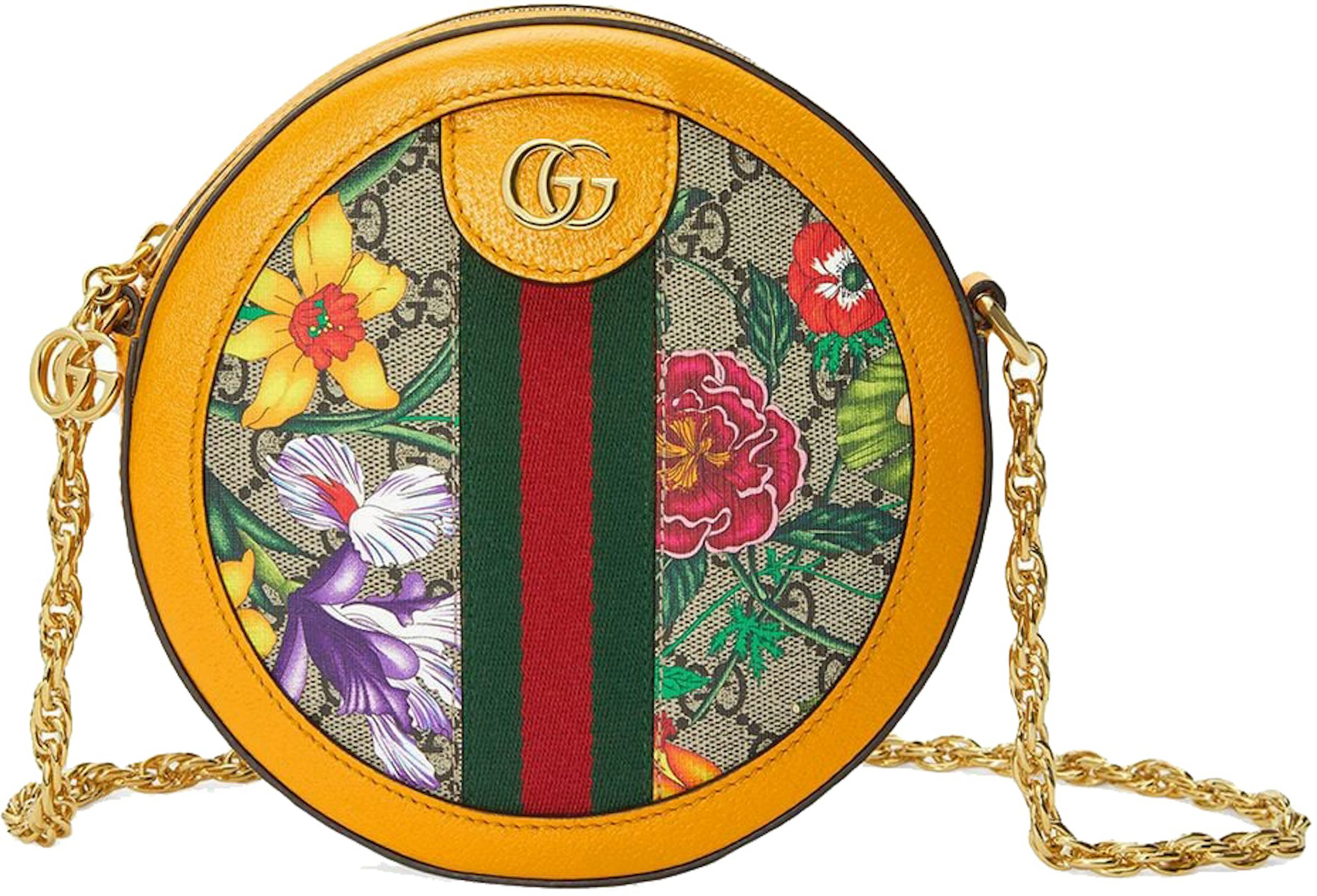 Gucci Multicolor GG Supreme Flora Canvas and Leather Small Ophidia