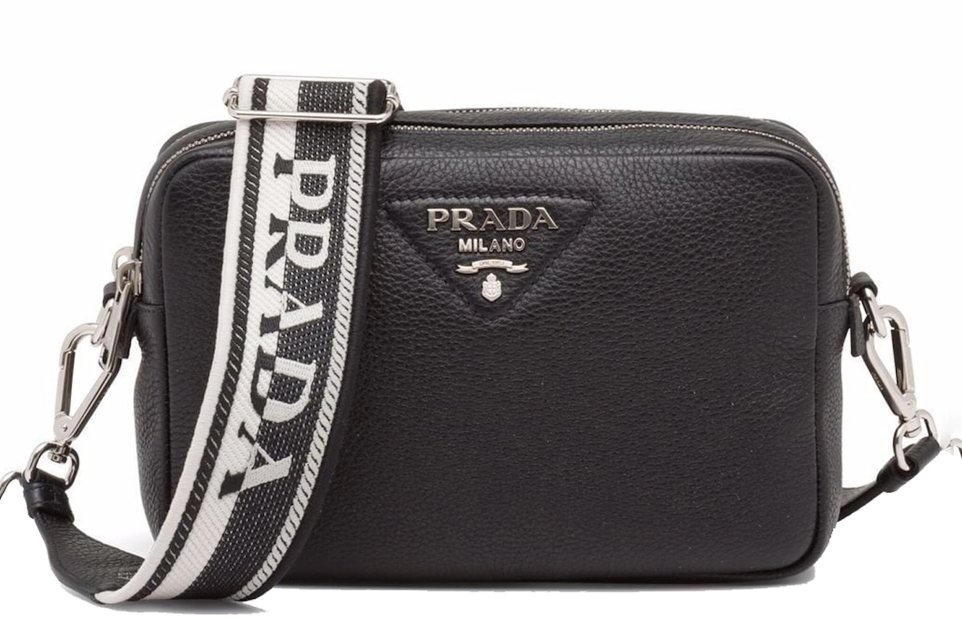 Prada - Flou White Leather Top Zip Camera Bag